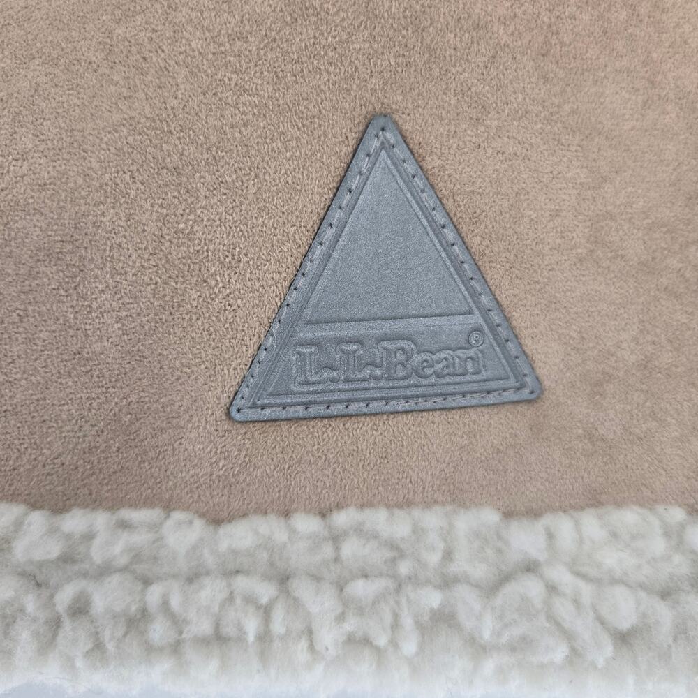 L.L.Bean Girls Vintage Tan Faux Suede Sherpa Lined Hooded Winter Coat XL - Picture 6 of 11